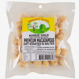 Picture of AUSSIE GOLD DRY ROASTED & SALTED MACADAMIAS 225G