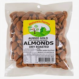 Picture of AUSSIE GOLD DRY ROASTED ALMONDS 250G