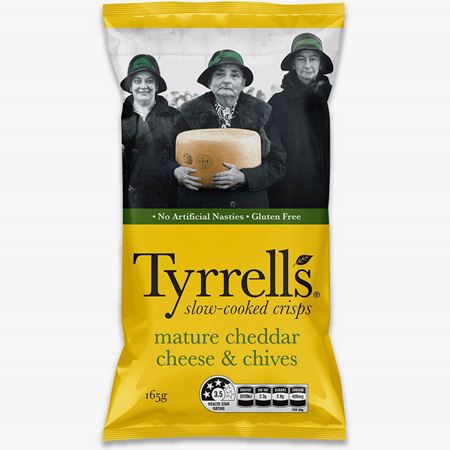 Picture of TYRRELL'S MATURE CHEDDAR, CHEESE & CHIVES 165G
