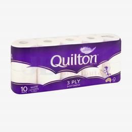 Picture of QUILTON TOILET ROLL WHITE 3PLY 10PK