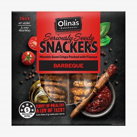 Picture of OLINA'S SEEDY SNACKERS BBQ140G