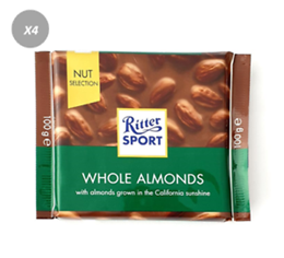 Picture of RITTER SPORT WHOLE ALMONDS 100G